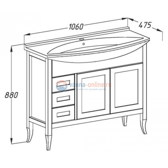 Тумба под раковину Opadiris МИРАЖ 100, 00-00000056, светлый орех Тумба под раковину Opadiris МИРАЖ 100, 00-00000056, светлый орех