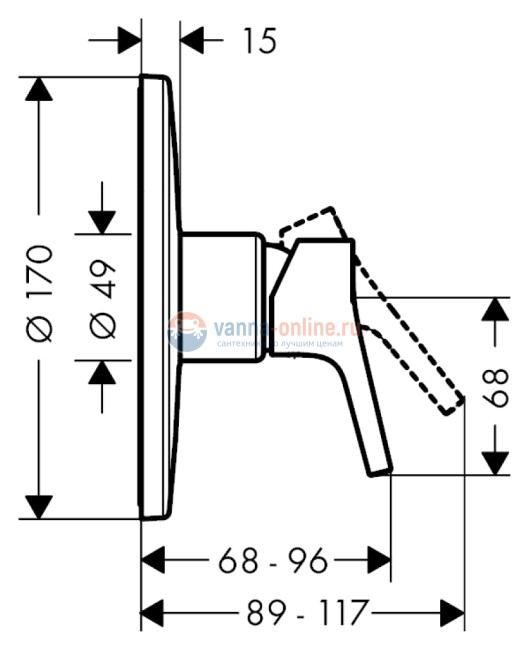 Смеситель Hansgrohe Talis S Highflow 72607000 для душа