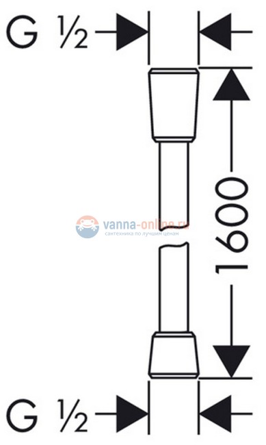 Шланг для душа Hansgrohe Sensoflex 28136000, 1,60 м Шланг для душа Hansgrohe Sensoflex 28136000, 1,60 м