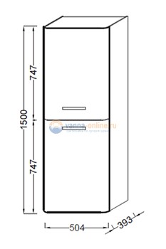 Колонна Jacob Delafon Replay 50 см, EB1074, белый, петли справа