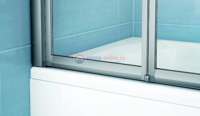 Шторка на ванну Ravak VS3 100 Transparent, 795P0U00Z1, профиль сатин