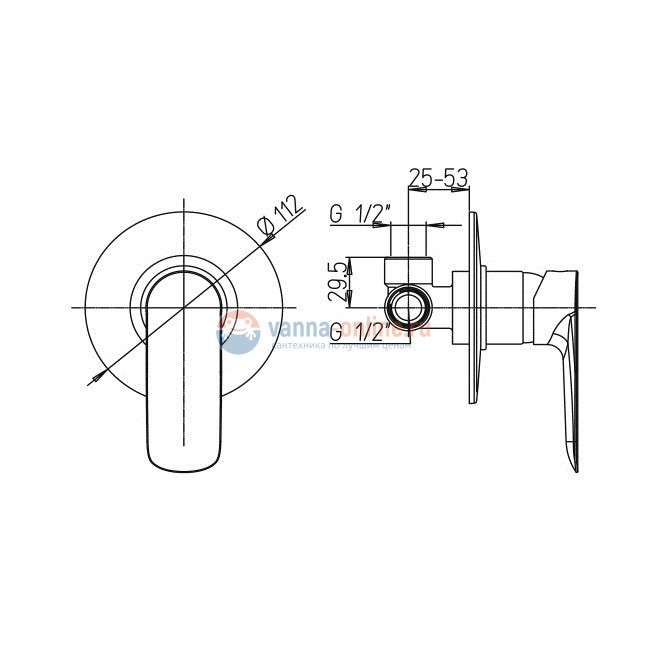 Cмеситель для душа PAINI Nove встраиваемый, чёрный