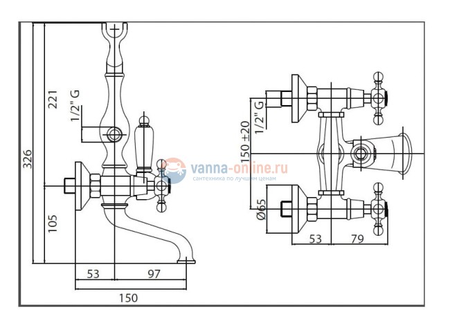 Смеситель Cezares Atlantis-Nostalgia VD-02 цвет бронза Смеситель Cezares Atlantis-Nostalgia VD-02 цвет бронза