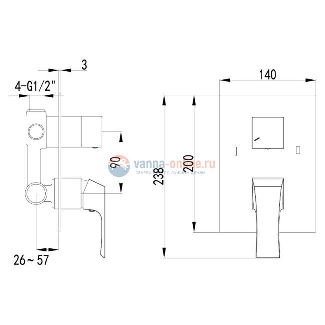 Смеситель Lemark Unit LM4527C для душа