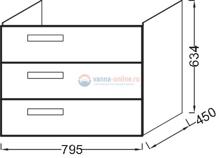 Тумба для раковины Jacob Delafon Rythmik EB1309-E70 цвет Арлингтонгский Дуб