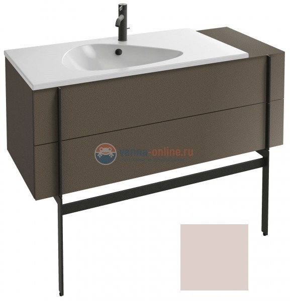 Тумба под раковину Jacob Delafon Nouvelle Vague 120 EB3033-S42, 2 ящика, с выступом, цвет - пыльная роза сатин