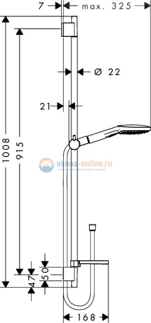 Душевой гарнитур Hansgrohe Raindance Select E 120 26621400, 90 см, хром/белый Душевой гарнитур Hansgrohe Raindance Select E 120 26621400, 90 см, хром/белый