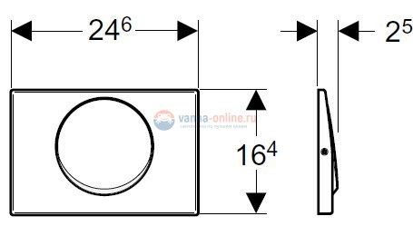 Клавиша Geberit Mambo 115.751.00.1, нержавеющая сталь, 246*164 мм