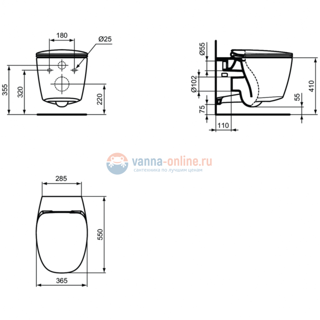 Подвесной унитаз, глубокий смыв Ideal Standard DEA AquaBlade® T348801 Подвесной унитаз, глубокий смыв Ideal Standard DEA AquaBlade® T348801