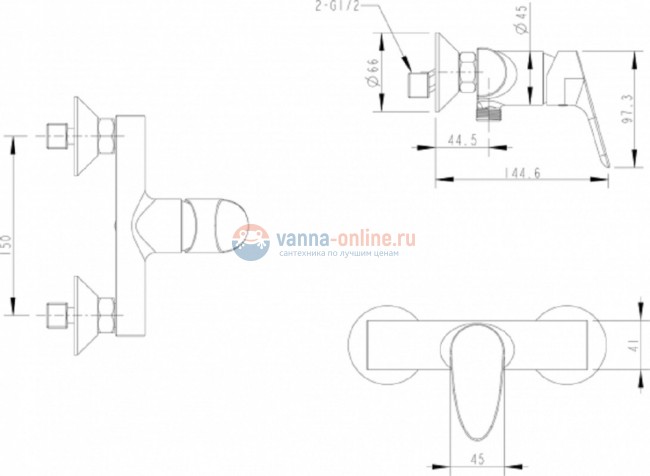 Смеситель Bravat Drop F94898C для душа Смеситель Bravat Drop F94898C для душа