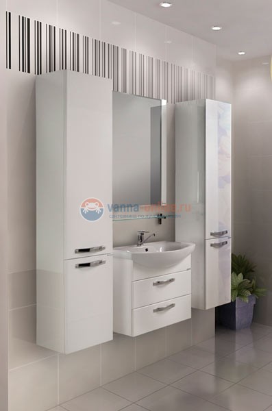 Шкаф-пенал Акватон Ария М черный глянец