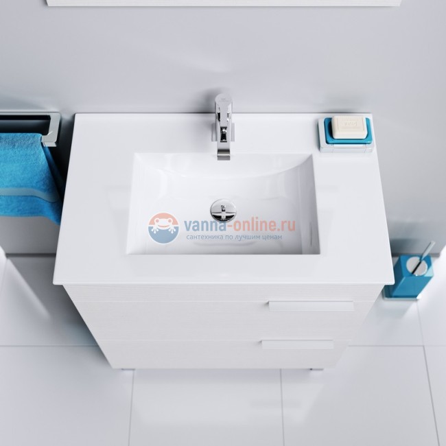 Тумба с раковиной Aqwella Бриг 75 Br.01.07/2/W, белый Тумба с раковиной Aqwella Бриг 75 Br.01.07/2/W, белый