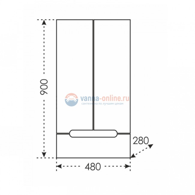Шкаф СаНта Лондон 48х90 см, 424003 подвесной Шкаф СаНта Лондон 48х90 см, 424003 подвесной