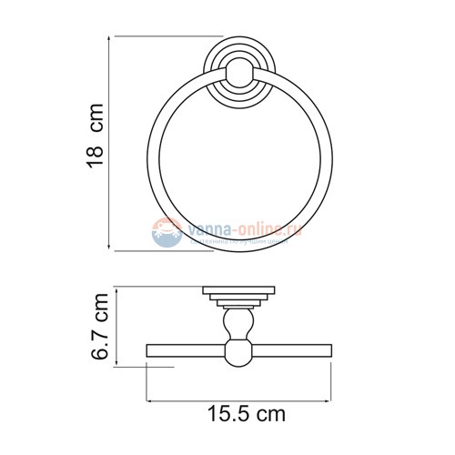 Полотенцедержатель кольцо WasserKRAFT Ammer 7060 Полотенцедержатель кольцо WasserKRAFT Ammer 7060