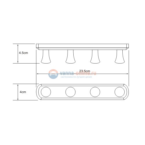 Планка с крючками WasserKRAFT Exter К-1094 Планка с крючками WasserKRAFT Exter К-1094