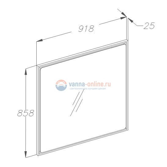 Зеркало Smile Монтэ 90 Z0000012243, Серый матовый Зеркало Smile Монтэ 90 Z0000012243, Серый матовый