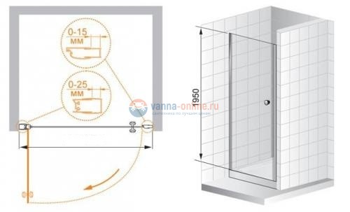 Душевая дверь Cezares TRIUMPH-DUE-B-1-90, профиль-хром