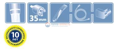 Смеситель для ванны Lemark Allegro LM5914CW с коротким изливом, хром/белый Смеситель для ванны Lemark Allegro LM5914CW с коротким изливом, хром/белый