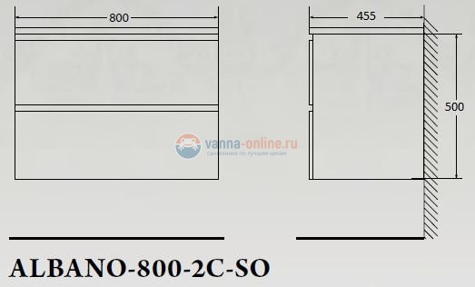 Тумба под раковину BelBagno Albano-800 ALBANO-800-2C-SO-CVG искусственный камень, цвет серый Тумба под раковину BelBagno Albano-800 ALBANO-800-2C-SO-CVG искусственный камень, цвет серый
