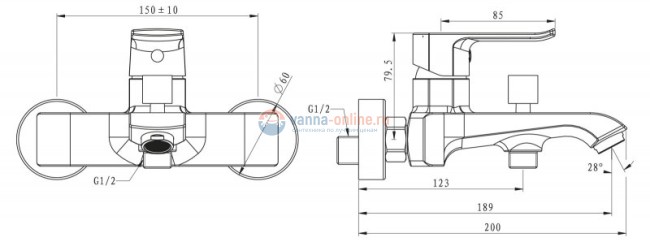 Смеситель для ванны и душа BelBagno Disco DIS-VASM-CRM Смеситель для ванны и душа BelBagno Disco DIS-VASM-CRM
