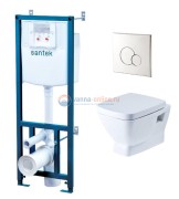 Инсталляция Santek с унитазом Santek Нео 1.WH50.1.543, сиденье микролифт, комплект Инсталляция Santek с унитазом Santek Нео 1.WH50.1.543, сиденье микролифт, комплект