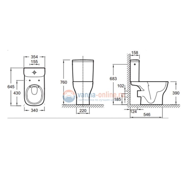 Напольный унитаз Jacob Delafon Struktura ETAG212-WTE/UJAJ102-WTE, безободковый