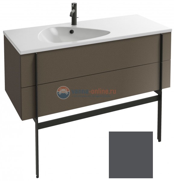 Тумба под раковину Jacob Delafon Nouvelle Vague 120 EB3035-M53, 2 ящика, цвет - серый антрацит матовый