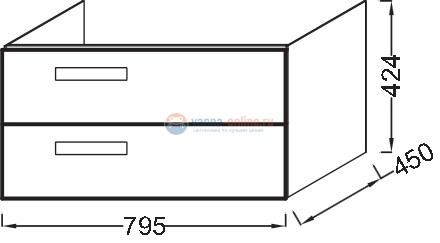 Тумба для раковины Jacob Delafon Rythmik EB1303-G80 цвет Светло- коричневый