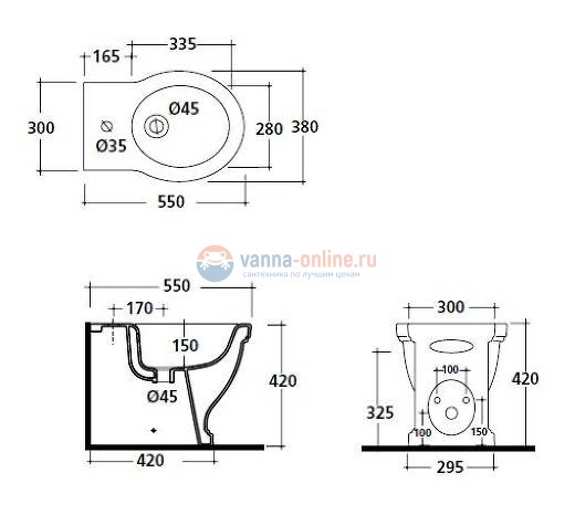 Биде Galassia Ethos 8438NE напольное