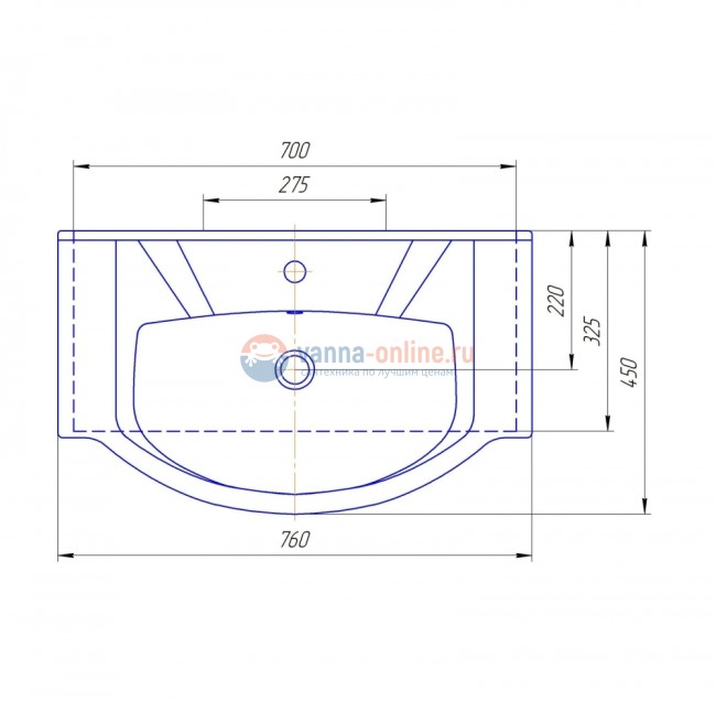 Мебельная раковина Vigo Kirovit Элеганс 750