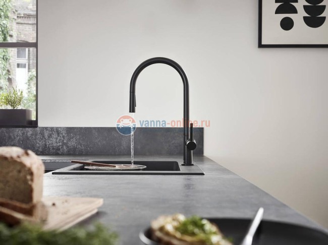 Кухонный смеситель Hansgrohe Talis M54, 72800800, с вытяжным изливом, 2 режима струи, под сталь