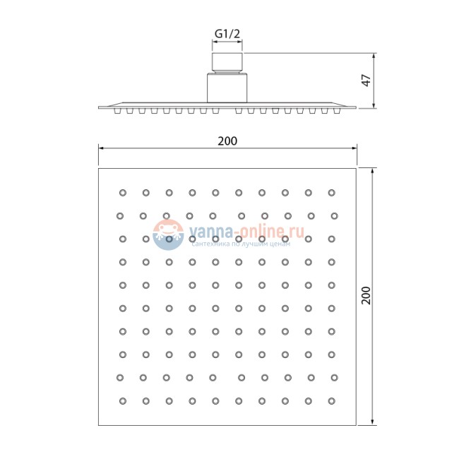 Верхний душ Iddis 00520SSI64 Верхний душ Iddis 00520SSI64