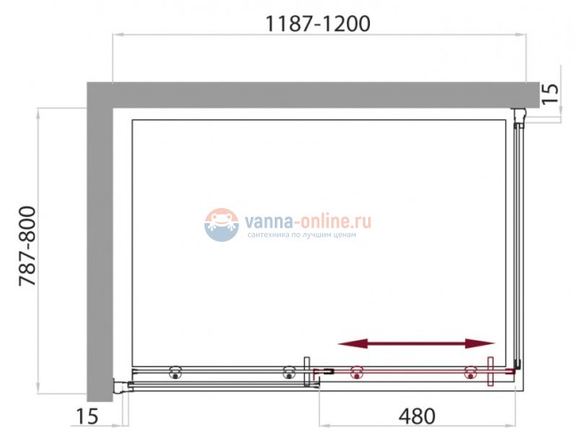 Душевой уголок BelBagno Uno UNO-AH-1-120/80-Cr, 120х80х185 см, стекло прозрачное/матовое