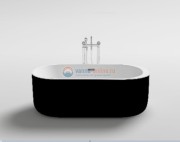 Ванна акриловая Ceramica Nova 170x80 см, овальная, белый/черный, FB04B