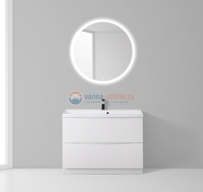 Тумба c раковиной BelBagno Marino MARINO-800-2C-PIA-BL-P, 80 х 45 х 80 см, Bianco Lucido - белый глянец