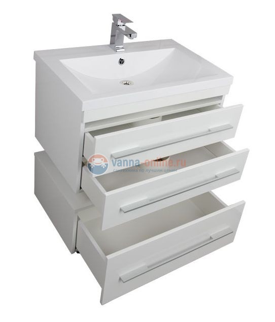 Тумба с раковиной Aquanet Нота 75 (005) 00171487, цвет белый Тумба с раковиной Aquanet Нота 75 (005) 00171487, цвет белый