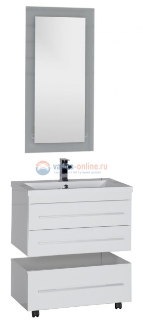 Тумба с раковиной Aquanet Нота 75 (005) 00171487, цвет белый Тумба с раковиной Aquanet Нота 75 (005) 00171487, цвет белый