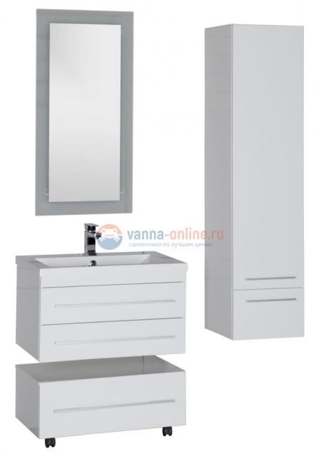 Тумба с раковиной Aquanet Нота 75 (005) 00171487, цвет белый Тумба с раковиной Aquanet Нота 75 (005) 00171487, цвет белый