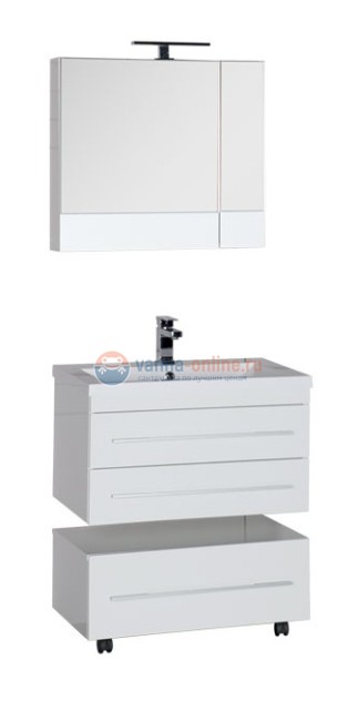 Тумба с раковиной Aquanet Нота 75 (005) 00171487, цвет белый Тумба с раковиной Aquanet Нота 75 (005) 00171487, цвет белый