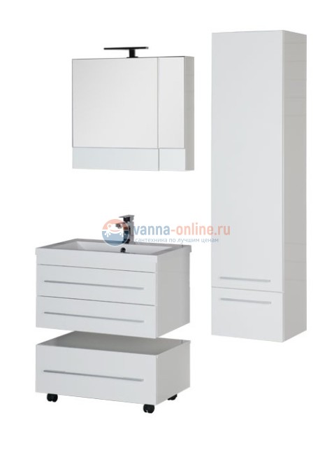Тумба с раковиной Aquanet Нота 75 (005) 00171487, цвет белый Тумба с раковиной Aquanet Нота 75 (005) 00171487, цвет белый