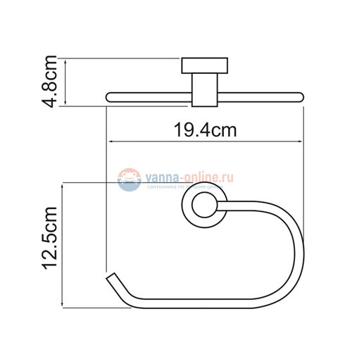 Полотенцедержатель WasserKRAFT Donau 9460, кольцо Полотенцедержатель WasserKRAFT Donau 9460, кольцо