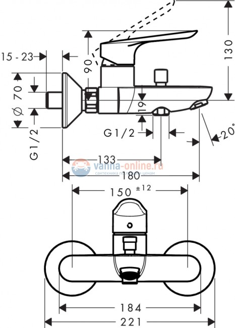 Душевой комплект Hansgrohe Logis E 100 (c), 71178000+71415000+26532400 Душевой комплект Hansgrohe Logis E 100 (c), 71178000+71415000+26532400
