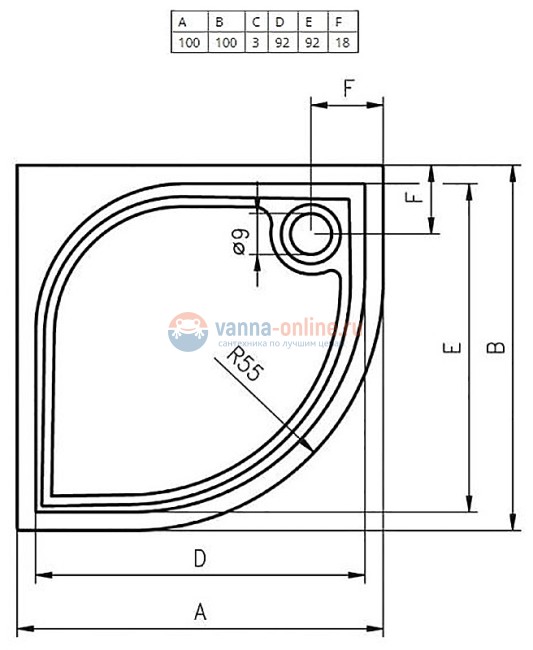 Поддон душевой Riho Kolping 100x100 см, DB18, из искусственного камня с сифоном и ножками