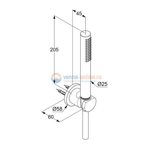 Душевой гарнитур Kludi Nova Fonte 2085039-15 для ванны 1S, Puristic, черный матовый