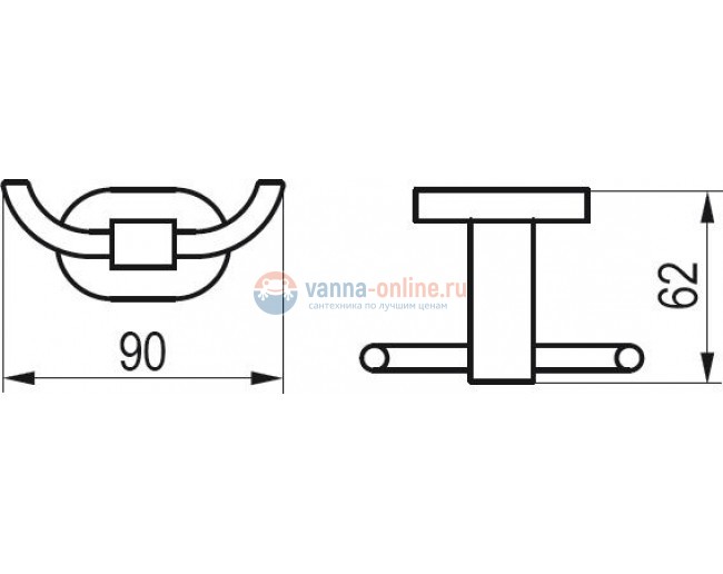 Крючок двойной Ravak Chrome CR 100.00