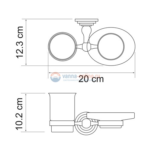 Держатель стакана и мыльницы WasserKRAFT Ammer 7026 Держатель стакана и мыльницы WasserKRAFT Ammer 7026