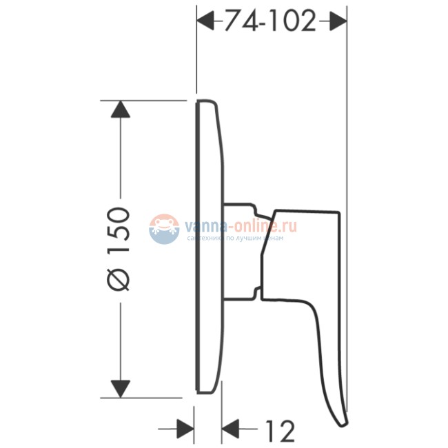 Смеситель Hansgrohe Metris 31686000 для душа, внешняя часть