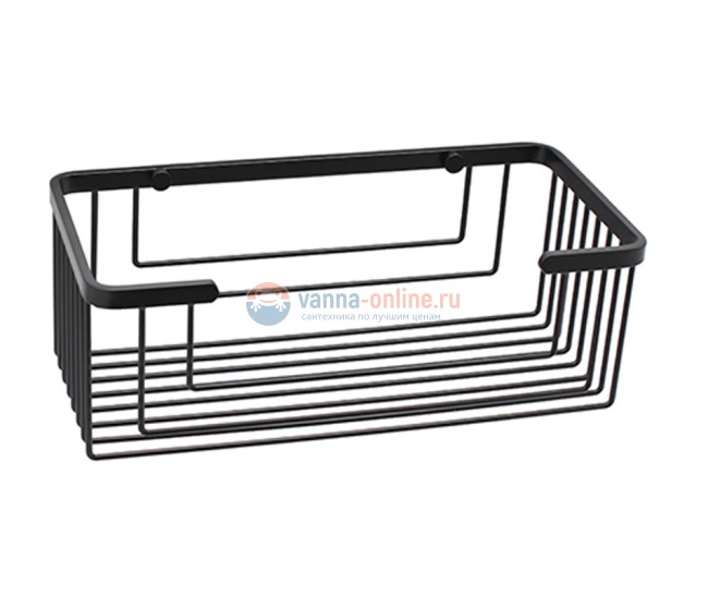 Полка металлическая прямая WasserKRAFT K-711BLACK, цвет - черный