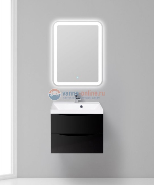 Тумба под раковину BelBagno Marino MARINO-600-2C-SO-NL-P, 60 х 45 х 55 см, Nero Lucido – черный глянец
