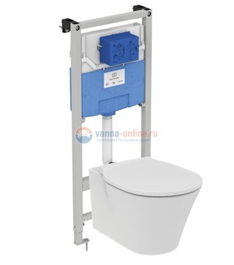 Инсталляция Ideal Standard ProSys E212101 с унитазом Connect Air AquaBlade E005401, сиденье микролифт, комплект